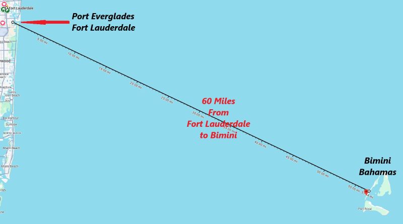 Map of Fort Lauderdale to Bimini